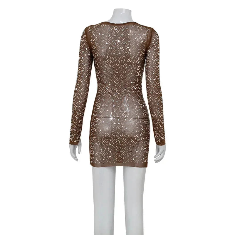 "Autumn Elegance: Thanksgiving Mesh Dress for Women"