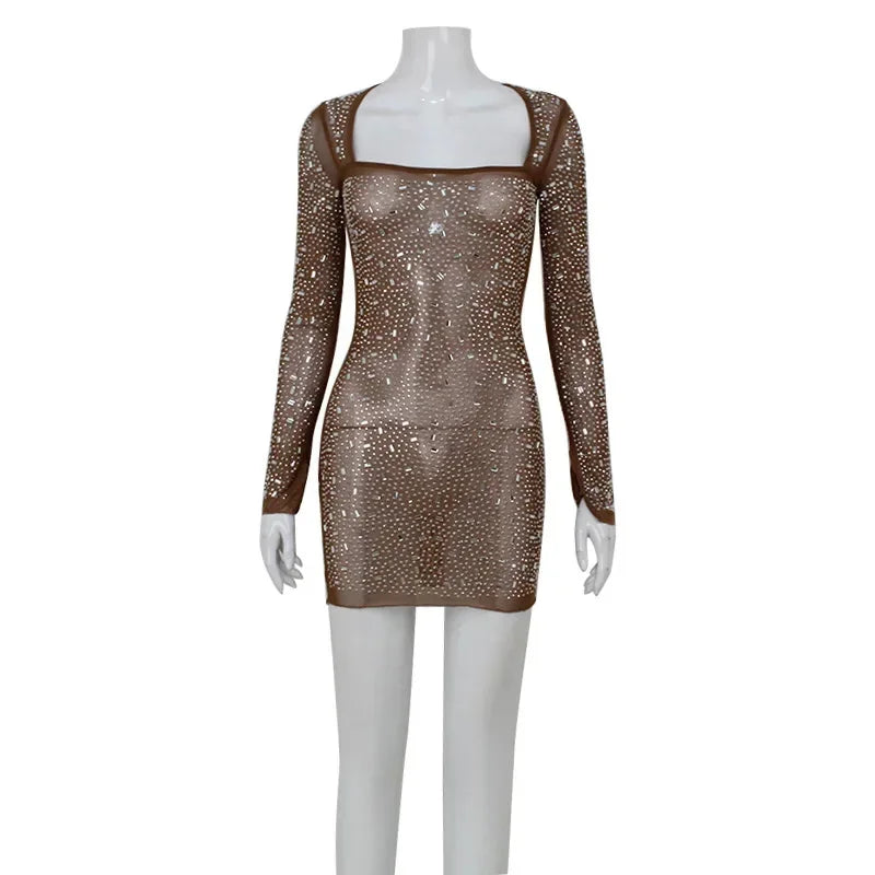 "Autumn Elegance: Thanksgiving Mesh Dress for Women"