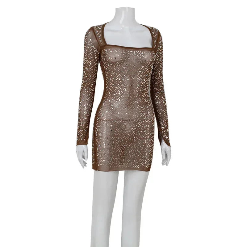 "Autumn Elegance: Thanksgiving Mesh Dress for Women"