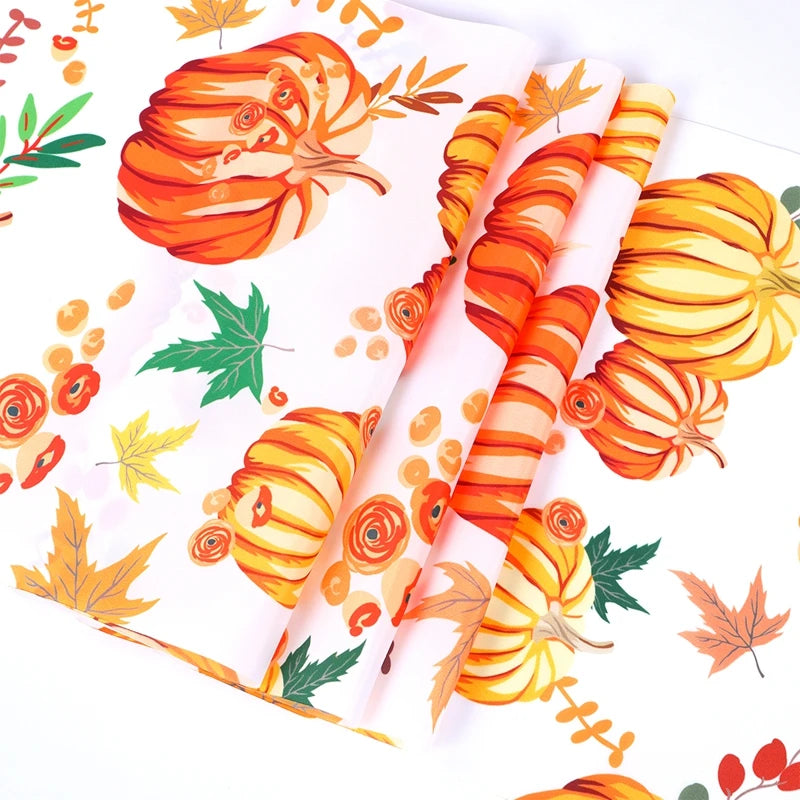 Thanksgiving Day Pumpkin Maple Leaf Table Runner Happy Thanksgiving Day Party Decor 2024 For Home Kitchen Dining Table Covers