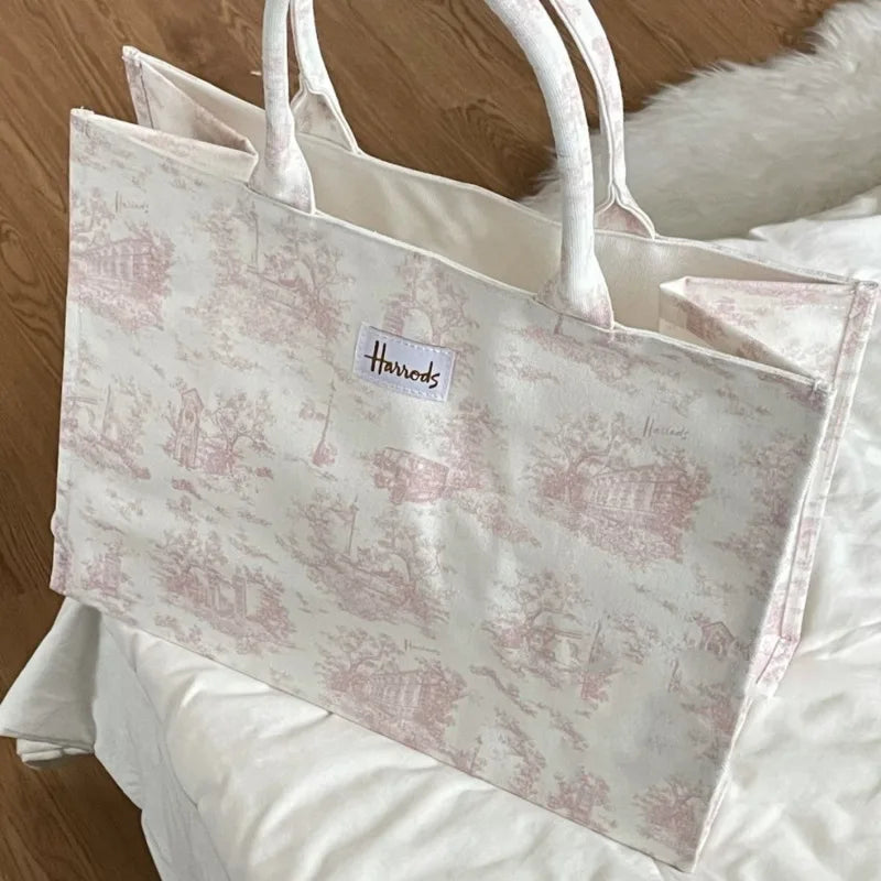 Harrodes Canvas Female Tote Bag