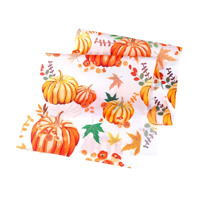 Thanksgiving Day Pumpkin Maple Leaf Table Runner Happy Thanksgiving Day Party Decor 2024 For Home Kitchen Dining Table Covers