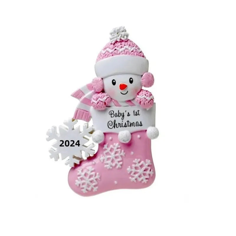 2024 New Christmas Tree Cute Decorations Resin Snowman Doll Personalized Pendant Decoration Best Gifts For Kids